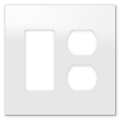 Screwless White - 1 Rocker/1 Duplex Wallplate