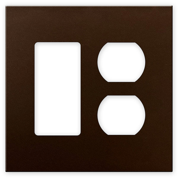 Screwless Bronze - 1 Rocker/1 Duplex Wallplate
