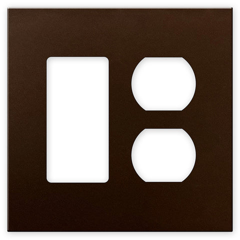 Screwless Bronze - 1 Rocker/1 Duplex Wallplate
