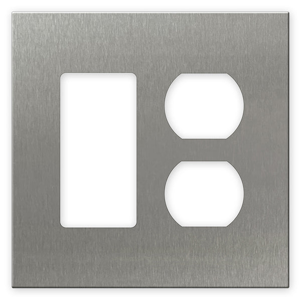 Screwless Stainless Steel - 1 Rocker/1 Duplex Wallplate