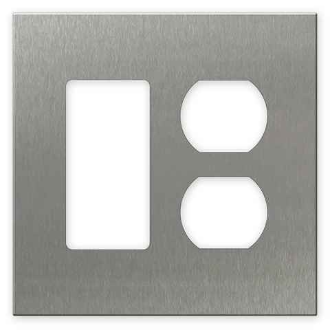 Screwless Stainless Steel - 1 Rocker/1 Duplex Wallplate
