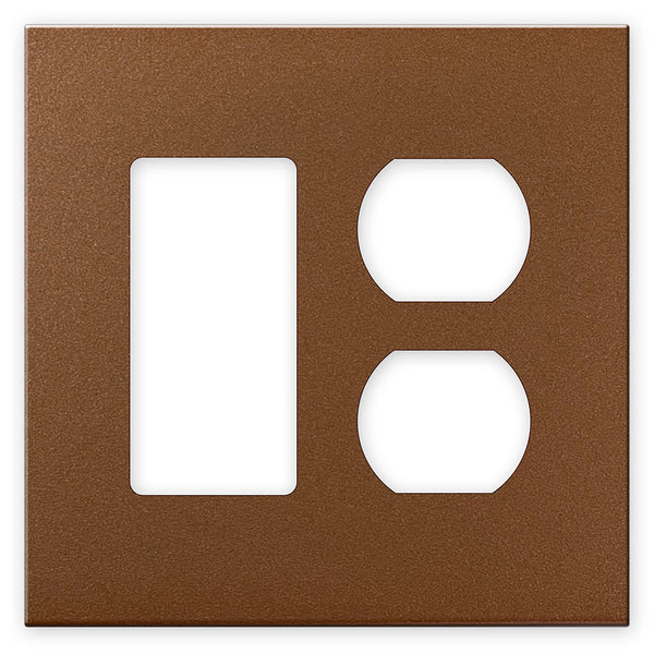 Screwless Copper - 1 Rocker/1 Duplex Wallplate