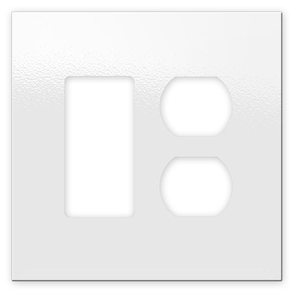 Screwless Oversized White - 1 Rocker/1 Duplex Wallplate