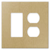 Screwless Oversized Brushed Gold - 1 Rocker/1 Duplex Wallplate