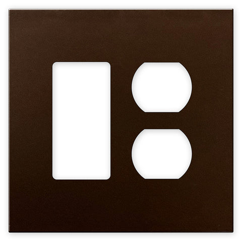 Screwless Oversized Bronze - 1 Rocker/1 Duplex Wallplate