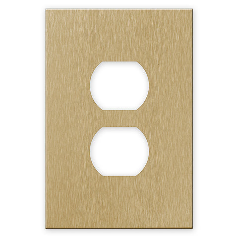 Screwless Oversized Brushed Gold - 1 Duplex Wallplate