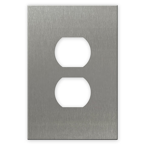 Screwless Oversized Stainless Steel - 1 Duplex Wallplate