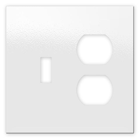Screwless White - 1 Toggle/1 Duplex Wallplate