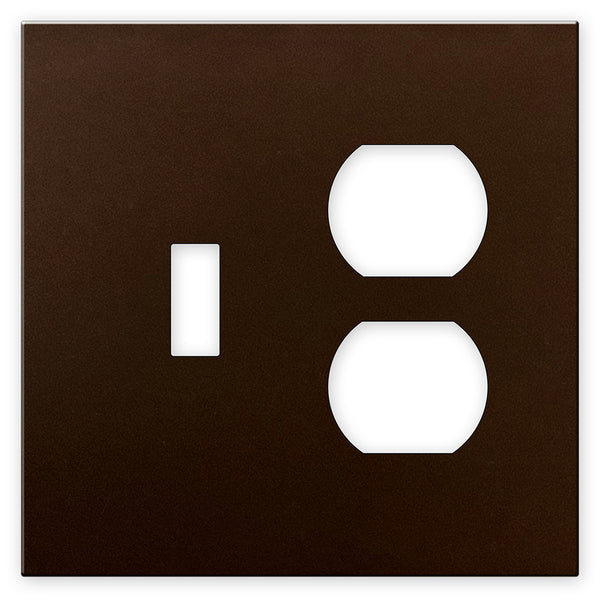 Screwless Bronze - 1 Toggle/1 Duplex Wallplate