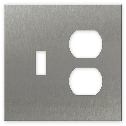 Screwless Stainless Steel - 1 Toggle/1 Duplex Wallplate