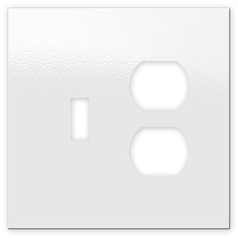 Screwless Oversized White - 1 Toggle/1 Duplex Wallplate