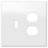 Screwless Oversized White - 1 Toggle/1 Duplex Wallplate