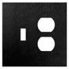 Screwless Oversized Brushed Black - 1 Toggle/1 Duplex Wallplate