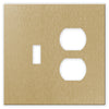 Screwless Oversized Brushed Gold - 1 Toggle/1 Duplex Wallplate