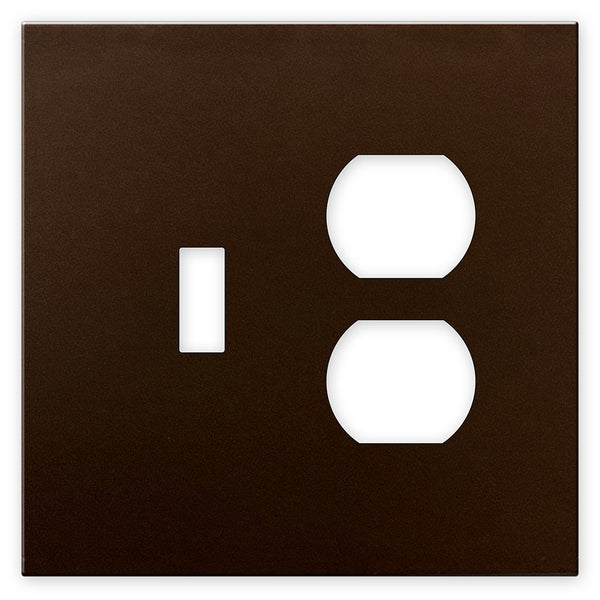 Screwless Oversized Bronze - 1 Toggle/1 Duplex Wallplate