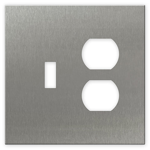 Screwless Oversized Stainless Steel - 1 Toggle/1 Duplex Wallplate