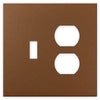 Screwless Oversized Brushed Copper - 1 Toggle/1 Duplex Wallplate