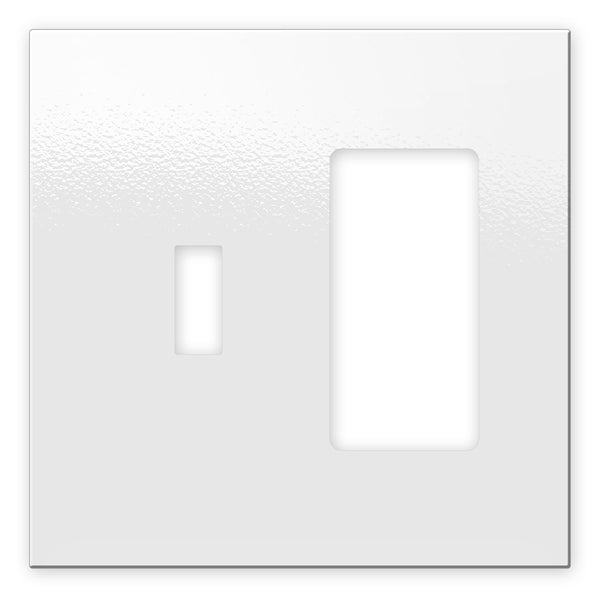 Screwless White - 1 Toggle/1 Rocker Wallplate