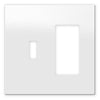 Screwless White - 1 Toggle/1 Rocker Wallplate