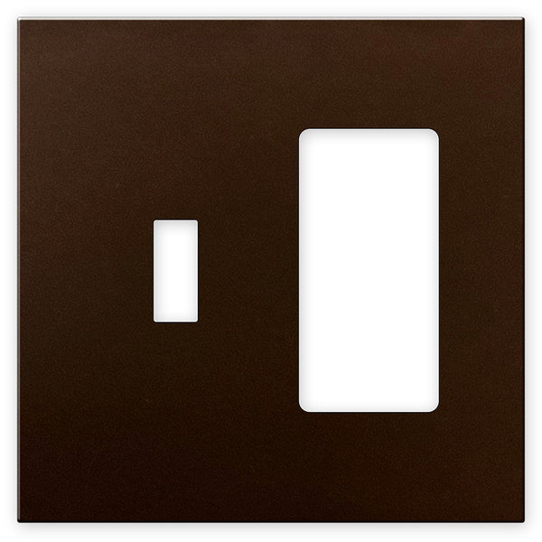 Screwless Bronze - 1 Toggle/1 Rocker Wallplate