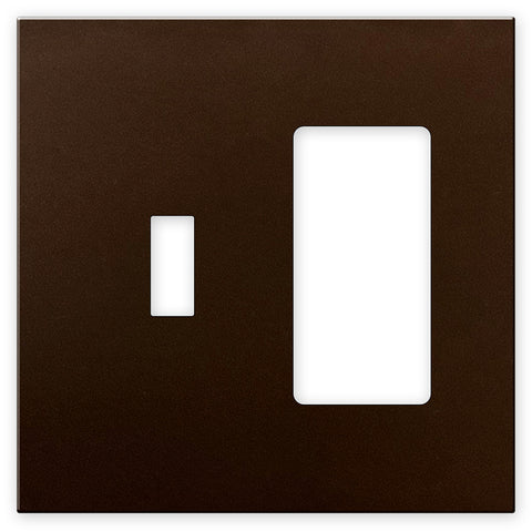 Screwless Bronze - 1 Toggle/1 Rocker Wallplate