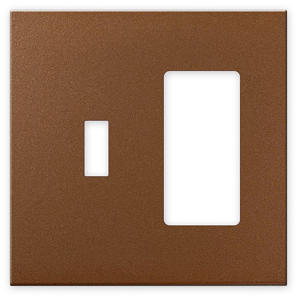 Screwless Copper - 1 Toggle/1 Rocker Wallplate
