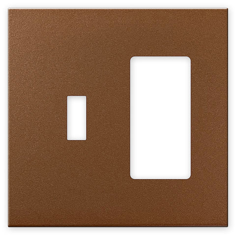 Screwless Copper - 1 Toggle/1 Rocker Wallplate