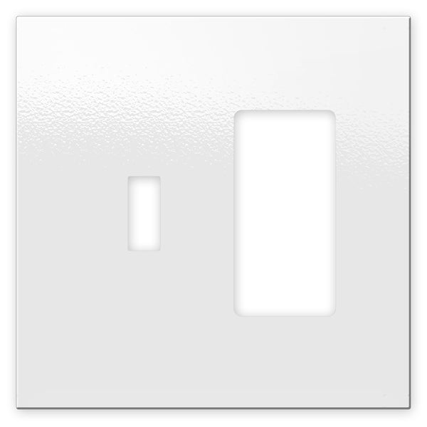 Screwless Oversized White - 1 Toggle/1 Rocker Wallplate