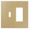 Screwless Oversized Brushed Gold - 1 Toggle/1 Rocker Wallplate