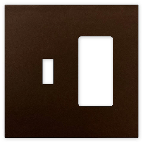 Screwless Oversized Bronze - 1 Toggle/1 Rocker Wallplate