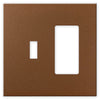 Screwless Oversized Brushed Copper - 1 Toggle/1 Rocker Wallplate