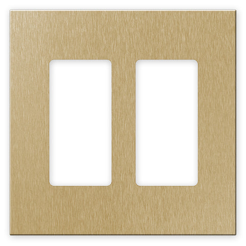 Screwless Brushed Gold - 2 Rocker Wallplate