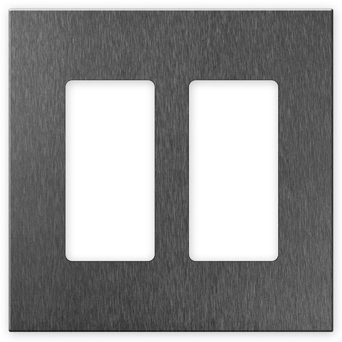 Screwless Brushed Gray - 2 Rocker Wallplate