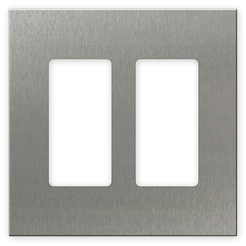 Screwless Stainless Steel - 2 Rocker Wallplate