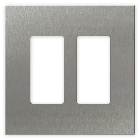 Screwless Oversized Stainless Steel - 2 Rocker Wallplate