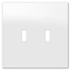 Screwless Oversized White - 2 Toggle Wallplate