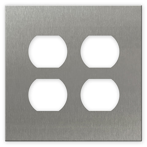 Screwless Stainless Steel - 2 Duplex Wallplate
