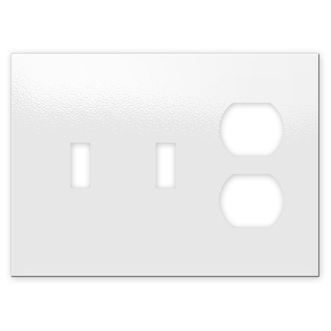 Screwless White - 2 Toggle/1 Duplex Wallplate