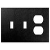 Screwless Brushed Black - 2 Toggle/1 Duplex Wallplate