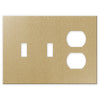 Screwless Brushed Gold - 2 Toggle/1 Duplex Wallplate
