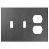 Screwless Brushed Gray - 2 Toggle/1 Duplex Wallplate