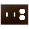 Screwless Bronze - 2 Toggle/1 Duplex Wallplate