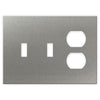 Screwless Stainless Steel - 2 Toggle/1 Duplex Wallplate