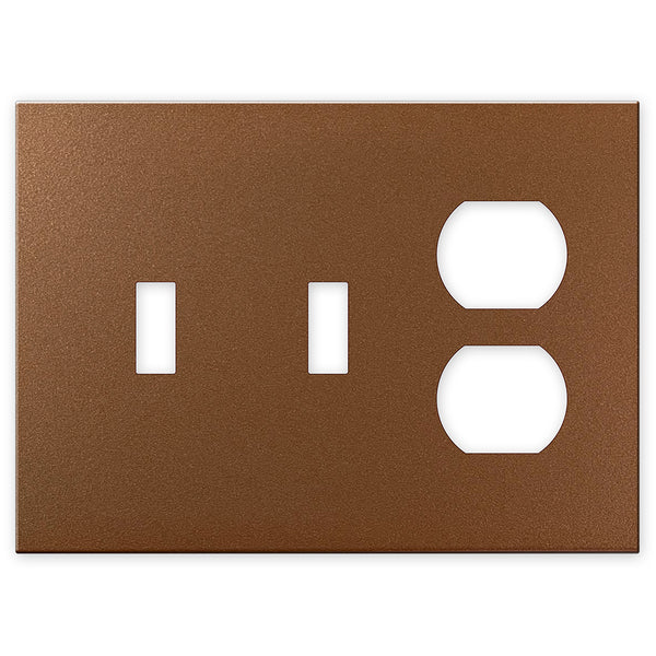 Screwless Copper - 2 Toggle/1 Duplex Wallplate