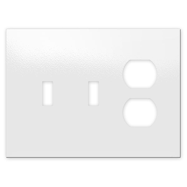 Screwless Oversized White - 2 Toggle/1 Duplex Wallplate