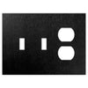 Screwless Oversized Brushed Black - 2 Toggle/1 Duplex Wallplate