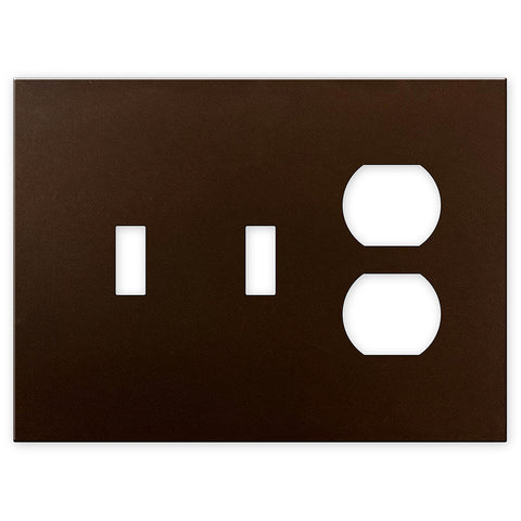 Screwless Oversized Bronze - 2 Toggle/1 Duplex Wallplate
