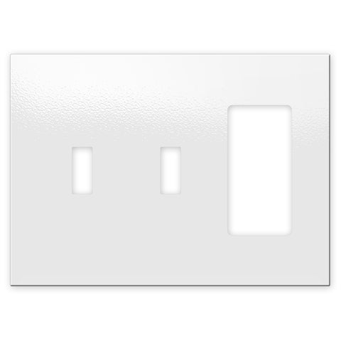 Screwless White - 2 Toggle/1 Rocker Wallplate