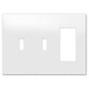 Screwless White - 2 Toggle/1 Rocker Wallplate