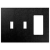 Screwless Brushed Black - 2 Toggle/1 Rocker Wallplate